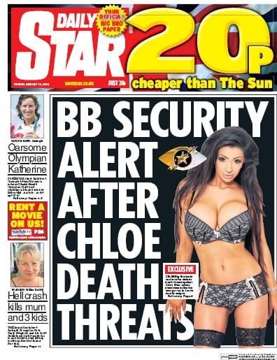 Daily Star Newspaper Front Page for 12 August 2016