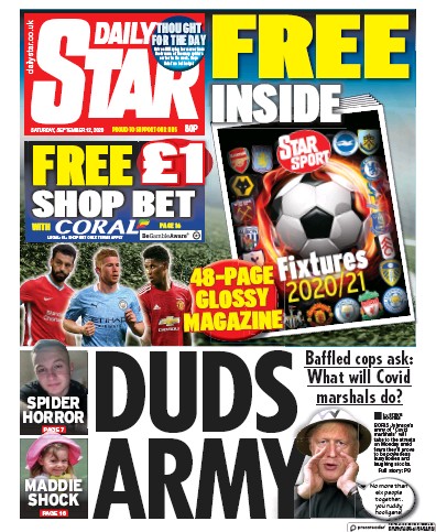 Daily Star Newspaper Front Page for 12 September 2020