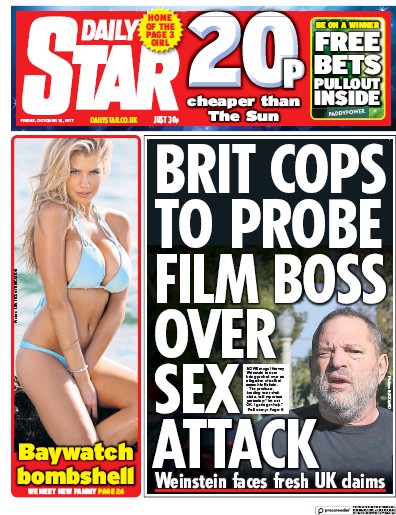 Daily Star Newspaper Front Page for 13 October 2017
