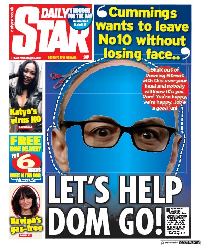 Daily Star Newspaper Front Page for 13 November 2020