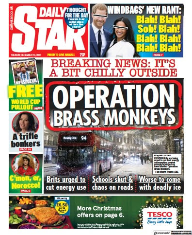 Daily Star Newspaper Front Page for 13 December 2022