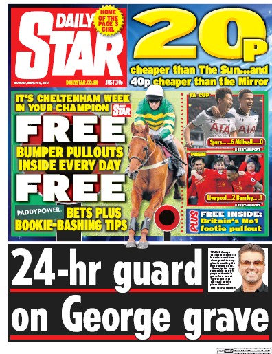 Daily Star Newspaper Front Page for 13 March 2017