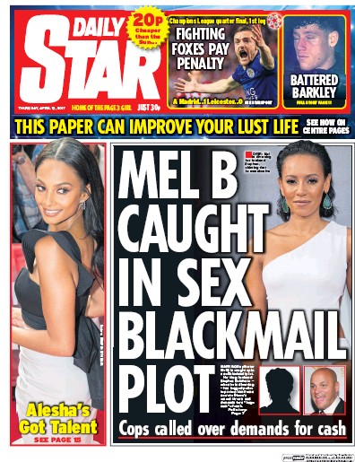 Daily Star Newspaper Front Page for 13 April 2017