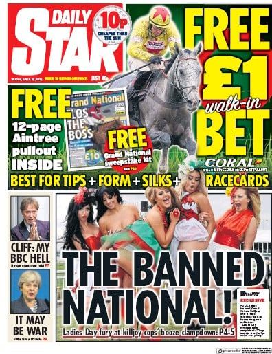 Daily Star Newspaper Front Page for 13 April 2018