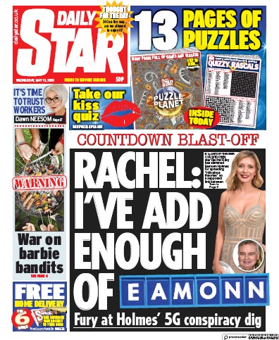 Daily Star Newspaper Front Page for 13 May 2020