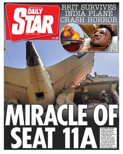 Daily Star (UK) Newspaper Front Page for 13 June 2025