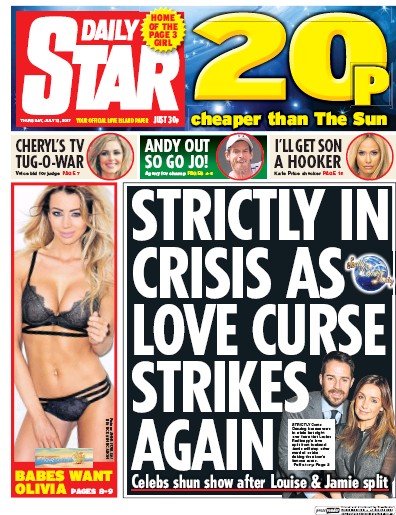 Daily Star Newspaper Front Page for 13 July 2017
