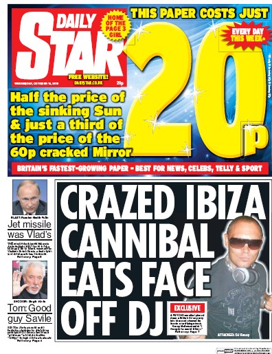 Daily Star Newspaper Front Page for 14 October 2015