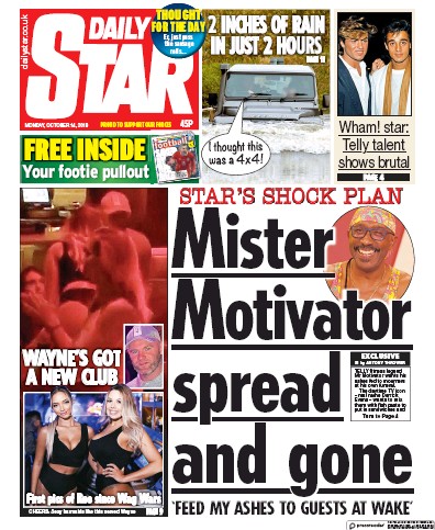 Daily Star Newspaper Front Page for 14 October 2019