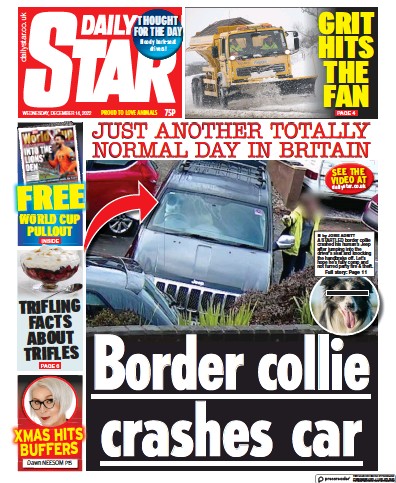 Daily Star Newspaper Front Page for 14 December 2022