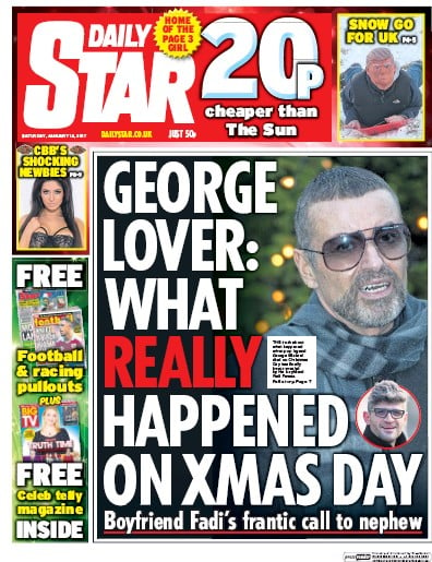 Daily Star Newspaper Front Page for 14 January 2017