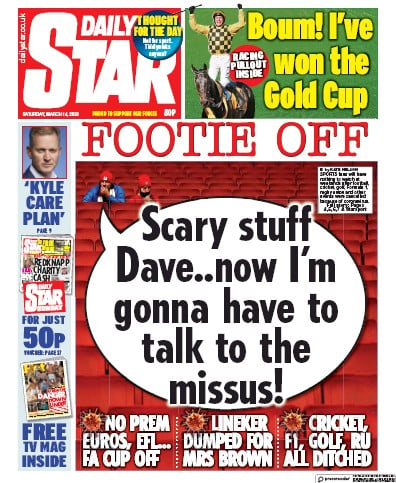 Daily Star Newspaper Front Page for 14 March 2020