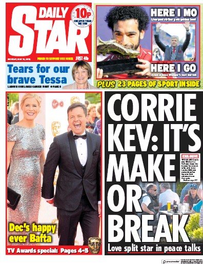 Daily Star Newspaper Front Page for 14 May 2018