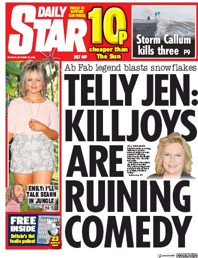 Daily Star Newspaper Front Page for 15 October 2018