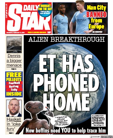 Daily Star Newspaper Front Page for 15 February 2020