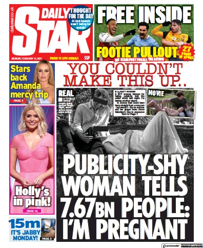 Daily Star Newspaper Front Page for 15 February 2021