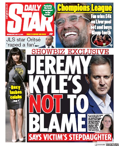 Daily Star Newspaper Front Page for 15 May 2019
