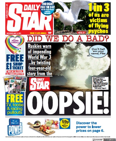 Daily Star Newspaper Front Page for 15 May 2021