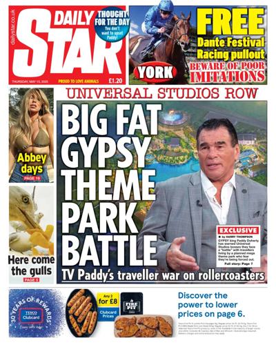 Daily Star (UK) Newspaper Front Page for 15 May 2025