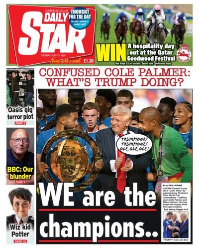 Daily Star (UK) Newspaper Front Page for 15 July 2025