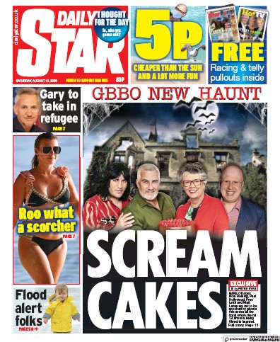 Daily Star Newspaper Front Page for 15 August 2020