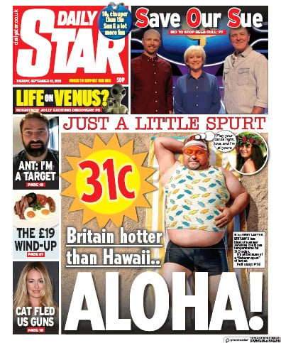 Daily Star Newspaper Front Page for 15 September 2020