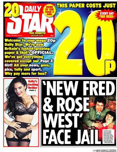 Daily Star Newspaper Front Page for 16 October 2015