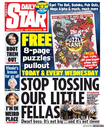 Daily Star Newspaper Front Page for 16 October 2019