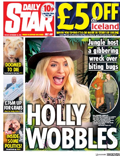 Daily Star Newspaper Front Page for 16 November 2018