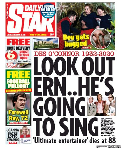 Daily Star Newspaper Front Page for 16 November 2020