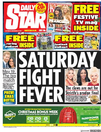Daily Star Newspaper Front Page for 16 December 2017