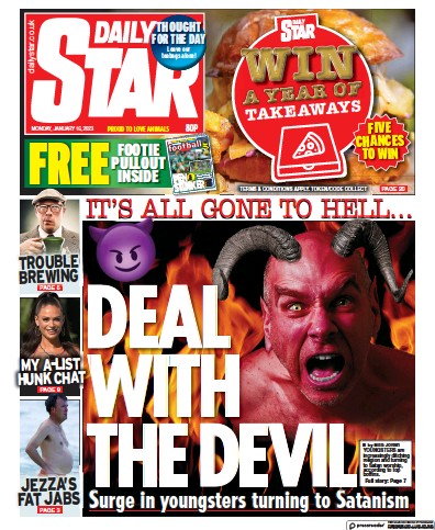 Daily Star (UK) Newspaper Front Page for 16 January 2023