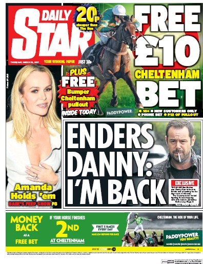 Daily Star Newspaper Front Page for 16 March 2017
