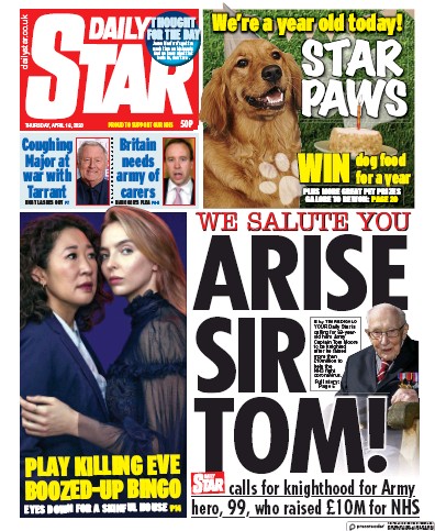 Daily Star Newspaper Front Page for 16 April 2020