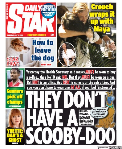 Daily Star Newspaper Front Page for 16 July 2020