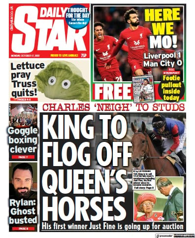 Daily Star Newspaper Front Page for 17 October 2022