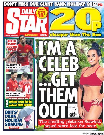 Daily Star Newspaper Front Page for 17 April 2017