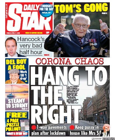 Daily Star Newspaper Front Page for 17 April 2020