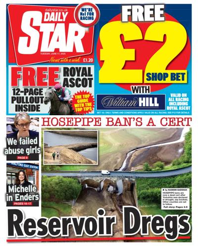 Daily Star (UK) Newspaper Front Page for 17 June 2025