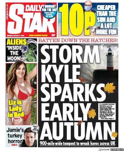 Daily Star Newspaper Front Page for 17 August 2020