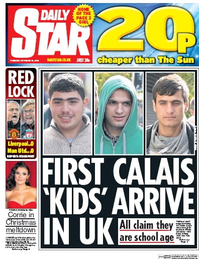 Daily Star Newspaper Front Page for 18 October 2016