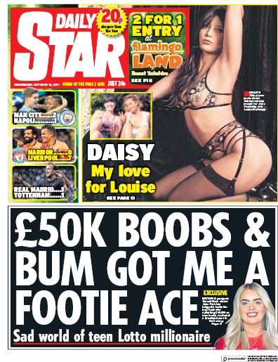 Daily Star Newspaper Front Page for 18 October 2017
