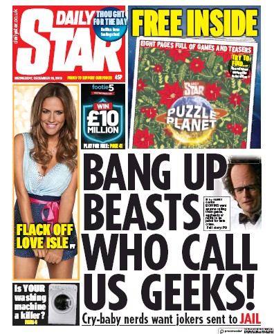 Daily Star Newspaper Front Page for 18 December 2019