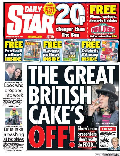 Daily Star Newspaper Front Page for 18 March 2017