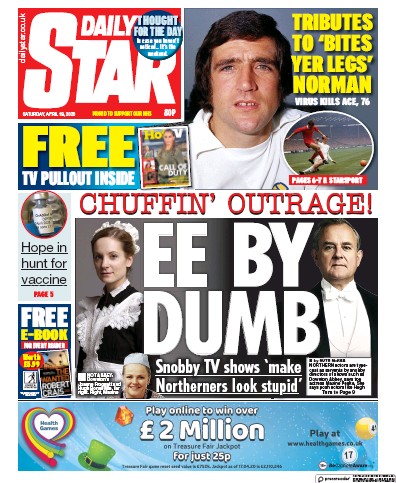 Daily Star Newspaper Front Page for 18 April 2020