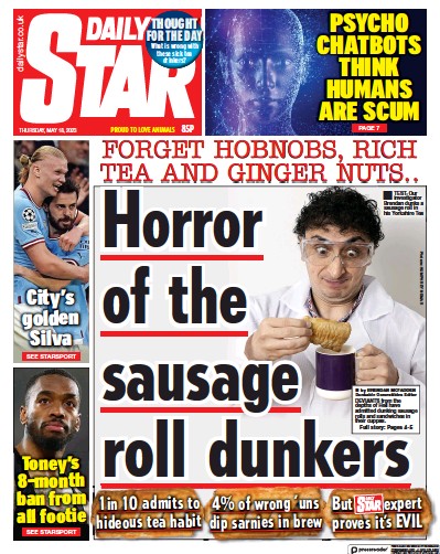 Daily Star (UK) Newspaper Front Page for 18 May 2023