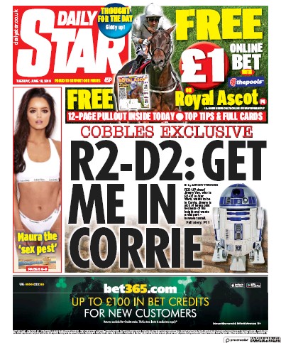 Daily Star Newspaper Front Page for 18 June 2019