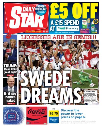 Daily Star (UK) Newspaper Front Page for 18 July 2025