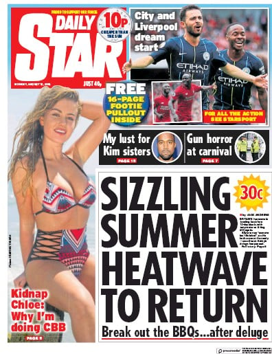 Daily Star Newspaper Front Page for 18 August 2018