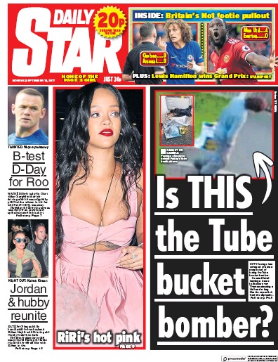 Daily Star Newspaper Front Page for 18 September 2017